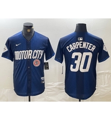 Men Detroit Tigers 30 Kerry Carpenter 2024 Navy City Connect Cool Base Limited Stitched Jersey 1