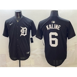 Men Detroit Tigers  6 Al Kaline Black Limited Stitched Baseball Jersey