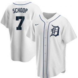 Men Detroit Tigers 7 Jonathan Schoop White Cool Base Stitched jersey