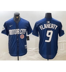 Men Detroit Tigers 9 Jack Flaherty 2024 Navy City Connect Cool Base Limited Stitched Jersey 3