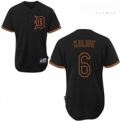 Mens Majestic Detroit Tigers 6 Al Kaline Replica Black Fashion MLB Jersey