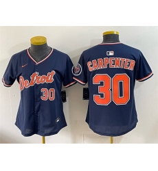 Women Detroit Tigers  30 Kerry Carpenter Navy 2026 Alternate Vapor Premier Limited Stitched Baseball Jersey