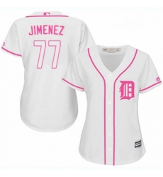 Womens Majestic Detroit Tigers 77 Joe Jimenez Authentic White Fashion Cool Base MLB Jersey 