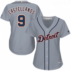 Womens Majestic Detroit Tigers 9 Nick Castellanos Replica Grey Road Cool Base MLB Jersey