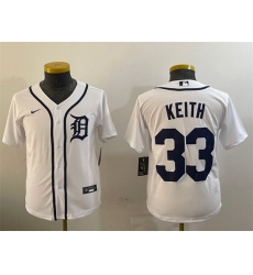 Youth Detroit Tigers 33 Colt Keith White Cool Base Stitched Baseball Jersey