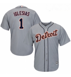 Youth Majestic Detroit Tigers 1 Jose Iglesias Replica Grey Road Cool Base MLB Jersey