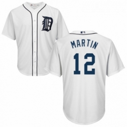 Youth Majestic Detroit Tigers 12 Leonys Martin Replica White Home Cool Base MLB Jersey 