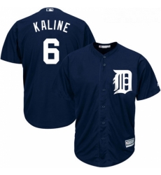 Youth Majestic Detroit Tigers 6 Al Kaline Replica Navy Blue Alternate Cool Base MLB Jersey