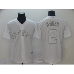 Astros 2 Alex Bregman A Breg White 2019 Players 27 Weekend Player Jersey