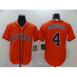 Astros 4 George Springer Orange 2020 Nike Cool Base Jersey