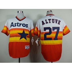 Houston Astros 27 Jose Altuve White Orange 1980 Turn Back The Clock Stitched MLB Jersey