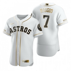 Houston Astros 7 Craig Biggio White Nike Mens Authentic Golden Edition MLB Jersey