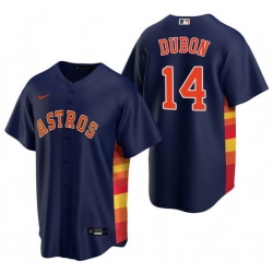 Men Houston Astros 14 Mauricio Dub F3n Navy Cool Base Stitched Baseball Jersey