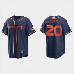 Men Houston Astros 20 Chas McCormick 2022 Navy City Connect Cool Base Stitched jersey