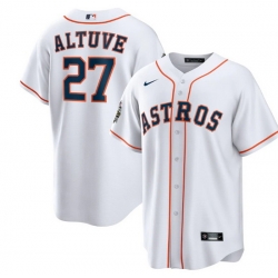 Men Houston Astros 27 Jose Altuve White 2022 World Series Home Stitched Baseball Jersey