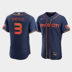 Men Houston Astros 3 Jeremy Pena 2022 Navy City Connect Cool Base Stitched jersey