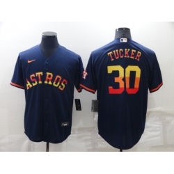 Men Houston Astros 30 Kyle Tucker 2022 Navy Cool Base Stitched Jerse