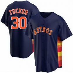 Men Houston Astros 30 Kyle Tucker Men Nike Navy Blue Alternate 2020 Flex Base Team MLB Jersey