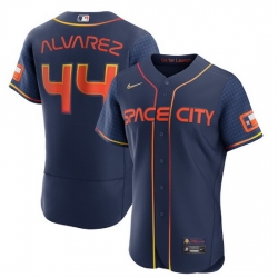 Men Houston Astros 44 Yordan Alvarez 2022 Navy City Connect Flex Base Stitched Baseball jersey