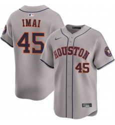 Men Houston Astros 45 Tatsuya Imai Grey 2026 Limited Stitched Baseball Jersey Men Houston Astros 45 Tatsuya Imai Grey 2026 Limited Stitched Baseball Jersey