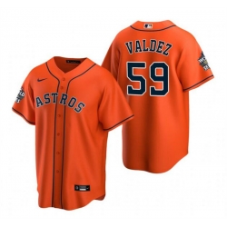 Men Houston Astros 59 Framber Valdez Orange Cool Base Stitched Baseball Jersey