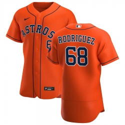 Men Houston Astros 68 Nivaldo Rodriguez Men Nike Orange Alternate 2020 Flex Base Team MLB Jersey