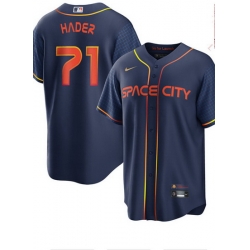 Men Houston Astros 71 Josh Hader 2022 Navy Blue City Connect Cool Base Stitched Jersey