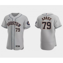 Men Houston Astros 79 Jos E9 Abreu Grey Flex Base Stitched Jersey