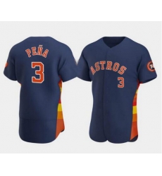 Men New Houston Astros #3 Jeremy Pena Navy Stitched Jersey