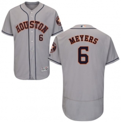 Men Nike Houston Astros Jacob Meyers 6 Gray Flex Base Home Jersey