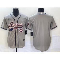 Men's Houston Astros Blank Grey Cool Base Stitched Baseball Jerseys