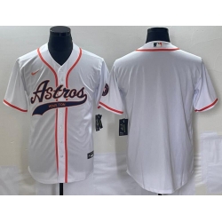 Men's Houston Astros Blank White Cool Base Stitched Baseball Jersey1