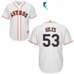 Mens Majestic Houston Astros 53 Ken Giles Replica White Home Cool Base MLB Jersey 