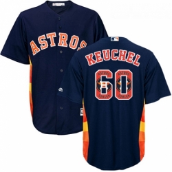 Mens Majestic Houston Astros 60 Dallas Keuchel Authentic Navy Blue Team Logo Fashion Cool Base MLB Jersey