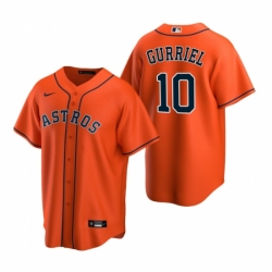 Mens Nike Houston Astros 10 Yuli Gurriel Orange Alternate Stitched Baseball Jersey