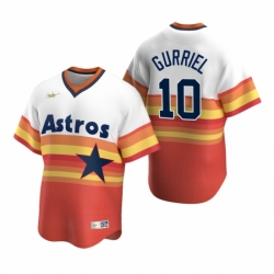 Mens Nike Houston Astros 10 Yuli Gurriel White Orange Cooperstown Collection Home Stitched Baseball Jersey