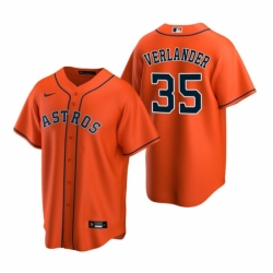 Mens Nike Houston Astros 35 Justin Verlander Orange Alternate Stitched Baseball Jersey