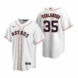 Mens Nike Houston Astros 35 Justin Verlander White Home Stitched Baseball Jersey