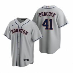 Mens Nike Houston Astros 41 Brad Peacock Gray Road Stitched Baseball Jersey