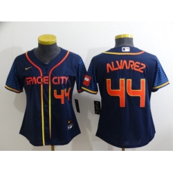 Women Houston Astros 44 Yordan Alvarez 2022 Navy City Connect Stitched Jerseys