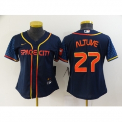 Women's Houston Astros #27 Jose Altuve Nike Navy 2022 City Connect Player Jersey