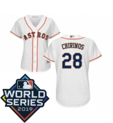 Womens Houston Astros 28 Robinson Chirinos White Home Cool Base Baseball jersey