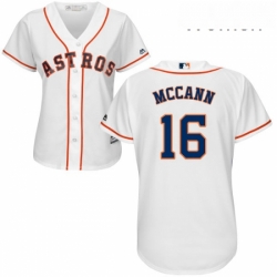 Womens Majestic Houston Astros 16 Brian McCann Replica White Home Cool Base MLB Jersey