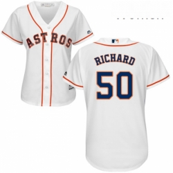 Womens Majestic Houston Astros 50 JR Richard Authentic White Home Cool Base MLB Jersey