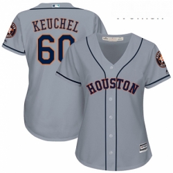 Womens Majestic Houston Astros 60 Dallas Keuchel Authentic Grey Road Cool Base MLB Jersey