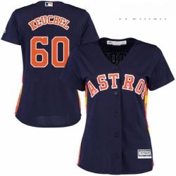 Womens Majestic Houston Astros 60 Dallas Keuchel Authentic Navy Blue Alternate Cool Base MLB Jersey