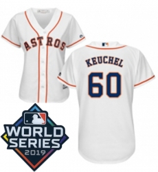 Womens Majestic Houston Astros 60 Dallas Keuchel White Home Cool Base Sitched 2019 World Series Patch Jersey