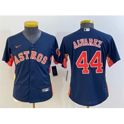 Youth Houston Astros 44 Yordan Alvarez Navy With Patch Cool Base Stitched Jerseys