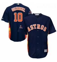 Youth Majestic Houston Astros 10 Yuli Gurriel Replica Navy Blue Alternate 2017 World Series Champions Cool Base MLB Jersey 