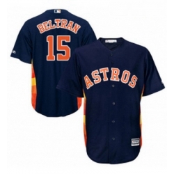 Youth Majestic Houston Astros 15 Carlos Beltran Authentic Navy Blue Alternate Cool Base MLB Jersey